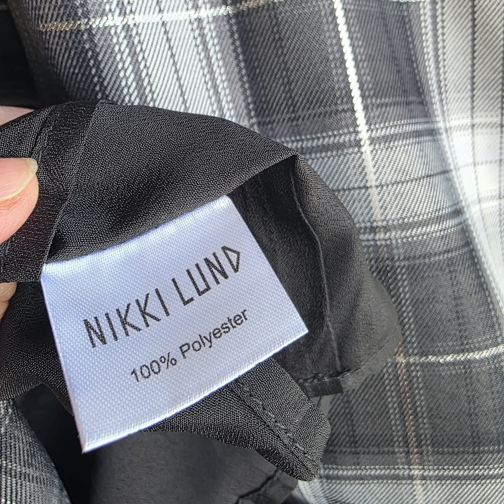 Nikki Lund Plaid Belted A Line Skirt - Black and White - Picture 9 of 10